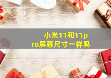 小米11和11pro屏幕尺寸一样吗