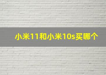 小米11和小米10s买哪个