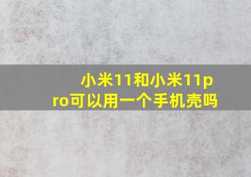 小米11和小米11pro可以用一个手机壳吗