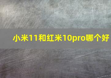 小米11和红米10pro哪个好