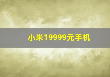 小米19999元手机