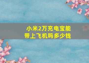 小米2万充电宝能带上飞机吗多少钱