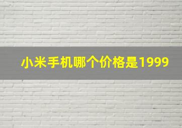 小米手机哪个价格是1999