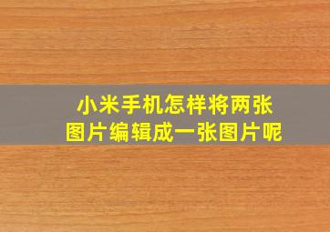 小米手机怎样将两张图片编辑成一张图片呢