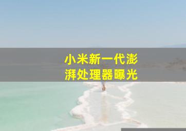 小米新一代澎湃处理器曝光