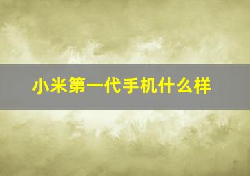 小米第一代手机什么样