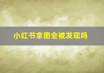 小红书拿图会被发现吗