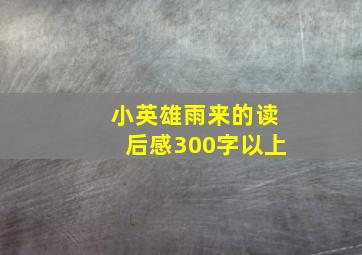 小英雄雨来的读后感300字以上