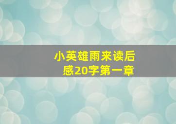 小英雄雨来读后感20字第一章