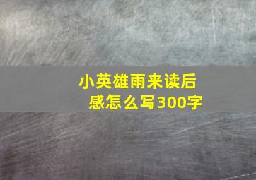 小英雄雨来读后感怎么写300字