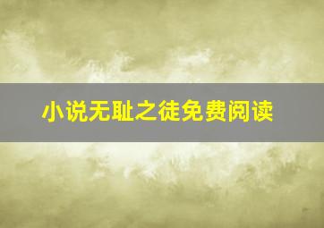 小说无耻之徒免费阅读