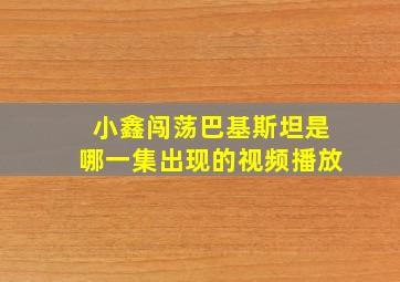 小鑫闯荡巴基斯坦是哪一集出现的视频播放