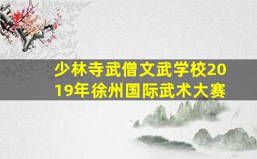 少林寺武僧文武学校2019年徐州国际武术大赛