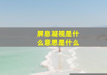 屏息凝视是什么意思是什么