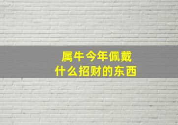 属牛今年佩戴什么招财的东西