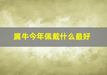 属牛今年佩戴什么最好