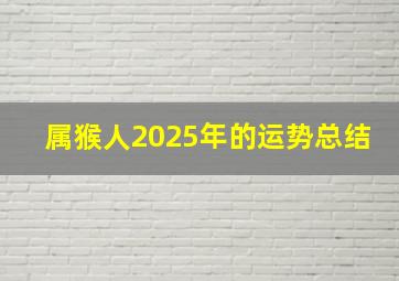 属猴人2025年的运势总结