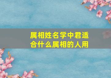 属相姓名学中君适合什么属相的人用