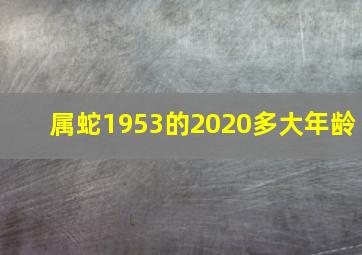 属蛇1953的2020多大年龄