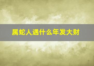 属蛇人遇什么年发大财