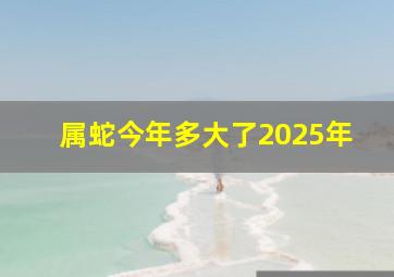 属蛇今年多大了2025年