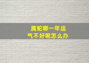 属蛇哪一年运气不好呢怎么办