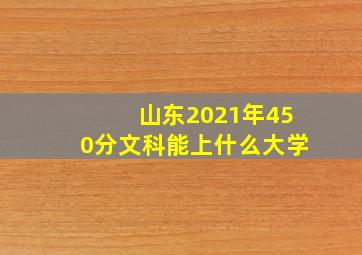 山东2021年450分文科能上什么大学