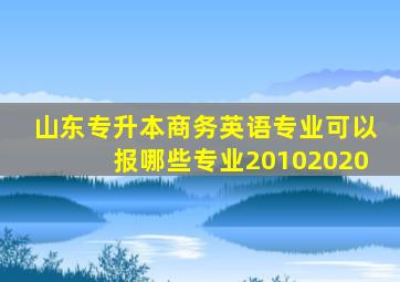 山东专升本商务英语专业可以报哪些专业20102020