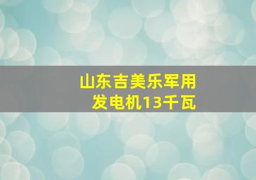 山东吉美乐军用发电机13千瓦