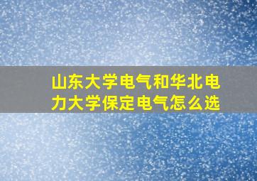 山东大学电气和华北电力大学保定电气怎么选