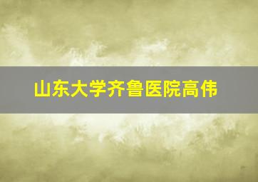 山东大学齐鲁医院高伟