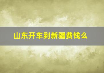 山东开车到新疆费钱么