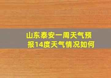 山东泰安一周天气预报14度天气情况如何