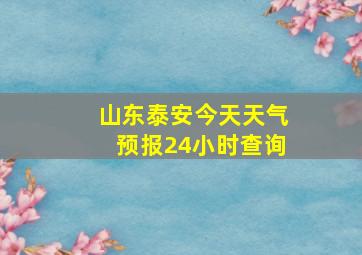 山东泰安今天天气预报24小时查询