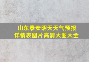 山东泰安明天天气预报详情表图片高清大图大全