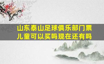 山东泰山足球俱乐部门票儿童可以买吗现在还有吗