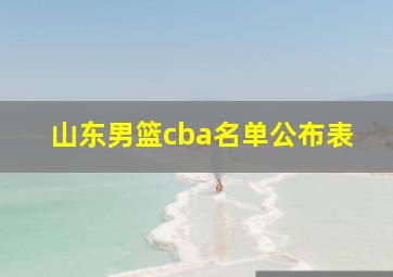 山东男篮cba名单公布表