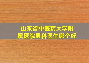 山东省中医药大学附属医院男科医生哪个好