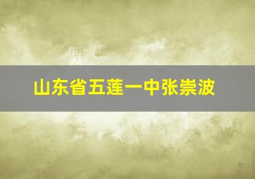 山东省五莲一中张崇波