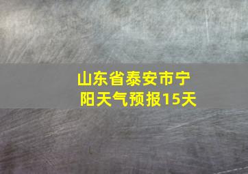 山东省泰安市宁阳天气预报15天