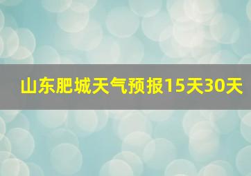 山东肥城天气预报15天30天