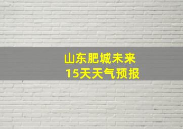 山东肥城未来15天天气预报