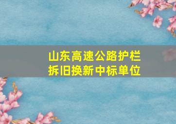 山东高速公路护栏拆旧换新中标单位