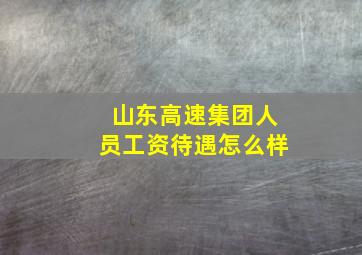 山东高速集团人员工资待遇怎么样