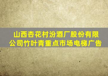 山西杏花村汾酒厂股份有限公司竹叶青重点市场电梯广告