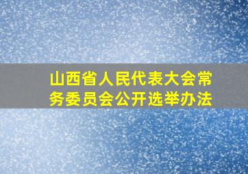 山西省人民代表大会常务委员会公开选举办法