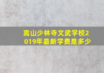 嵩山少林寺文武学校2019年最新学费是多少