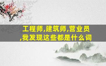 工程师,建筑师,营业员,我发现这些都是什么词