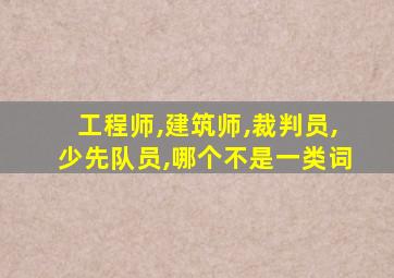 工程师,建筑师,裁判员,少先队员,哪个不是一类词