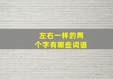 左右一样的两个字有哪些词语